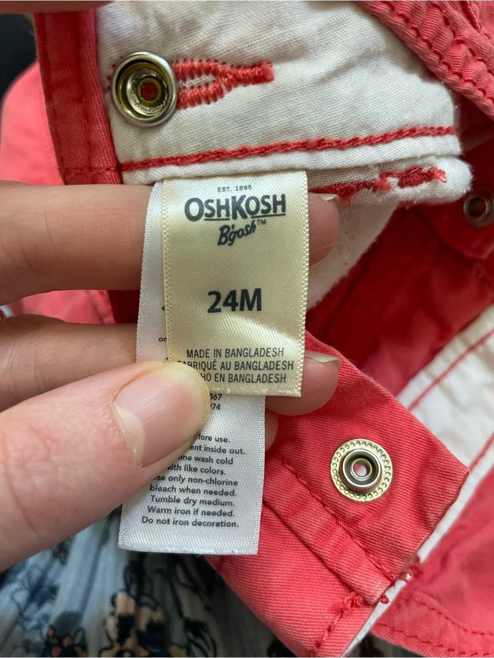 OshKosh B'gosh Coral Overalls with Braided Straps